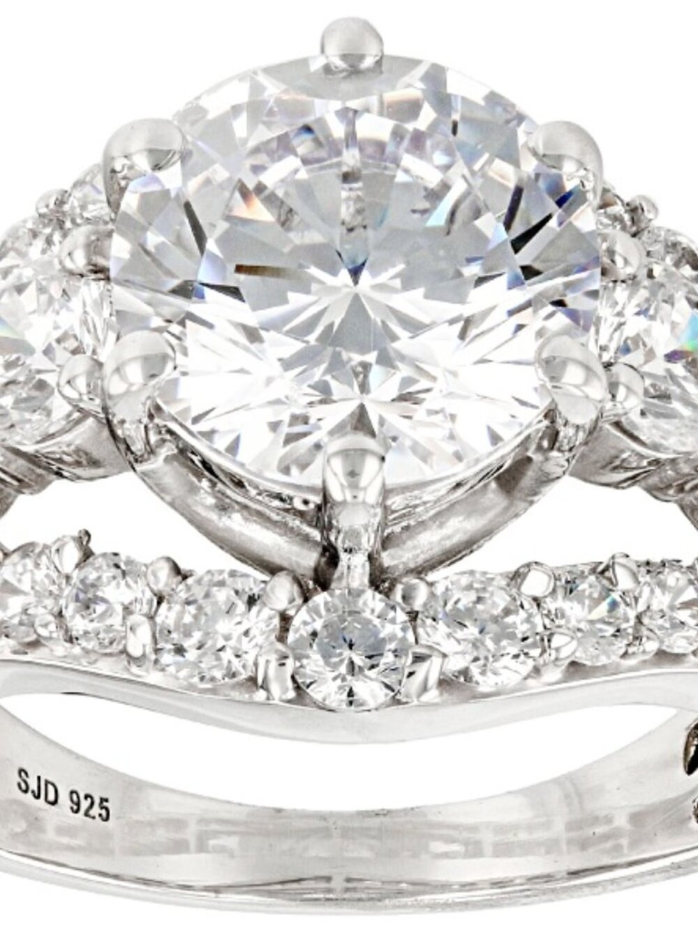 Bella Luce Platinum Plated Center Design Ring 8.90ctw. Size 10